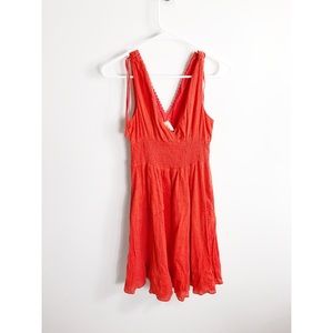 Anthropologie Maeve Red Elastic Waist Dress
